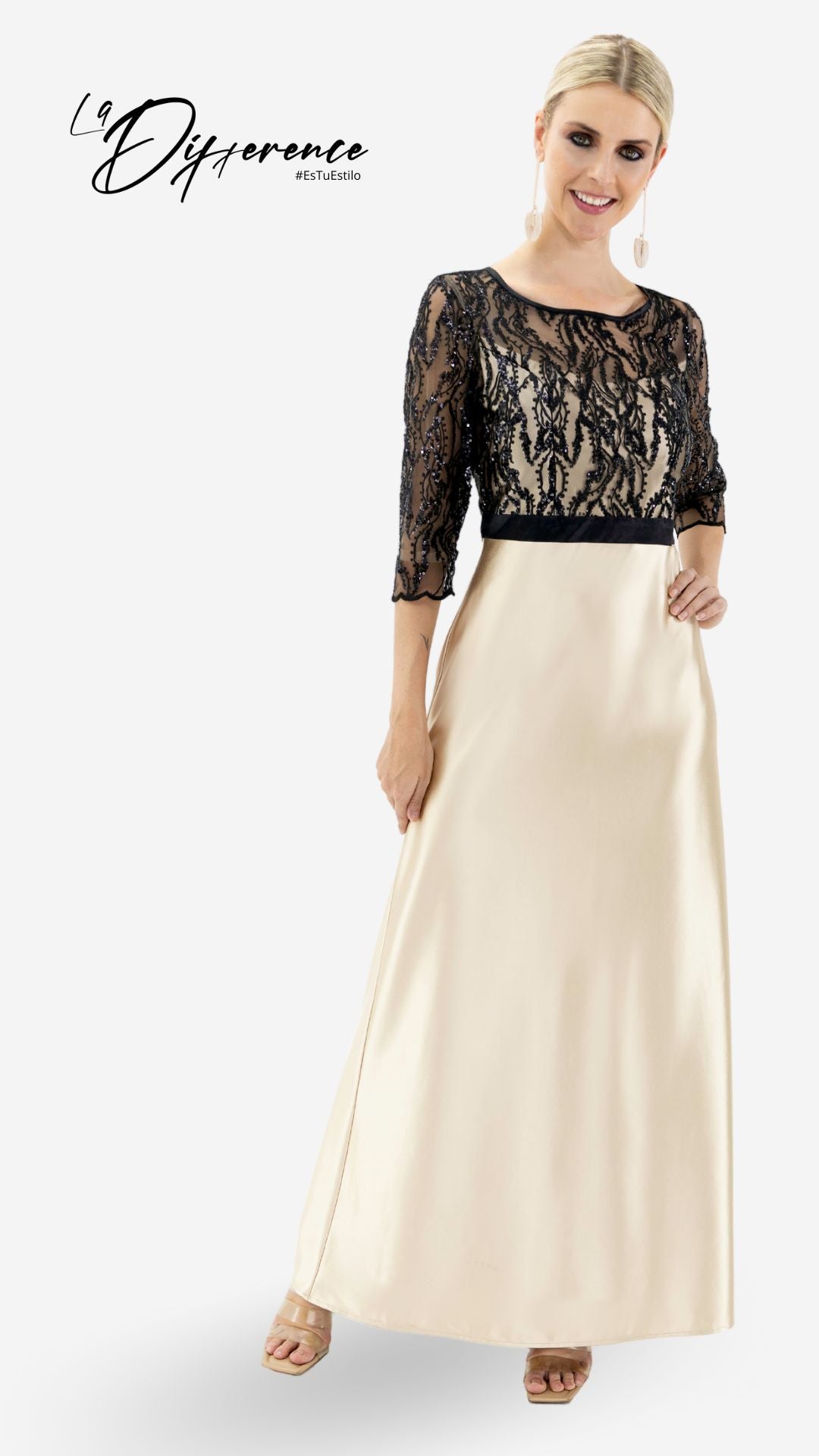 VESTIDO DE FIESTA ORO
