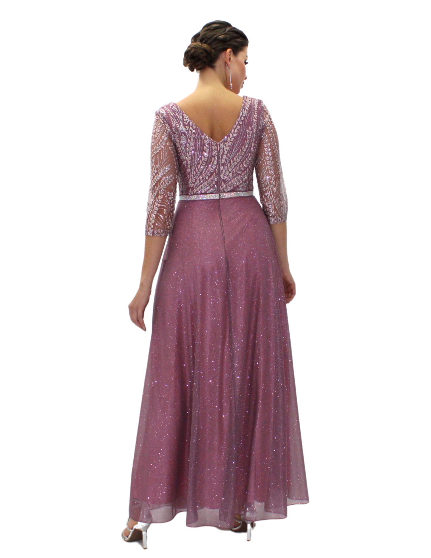 VESTIDO MAXI DE NOCHE CON GLITTER
