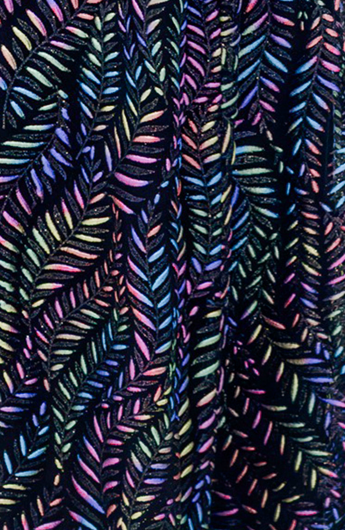 VESTIDO LARGO NEGRO CON DESTELLOS MULTICOLOR