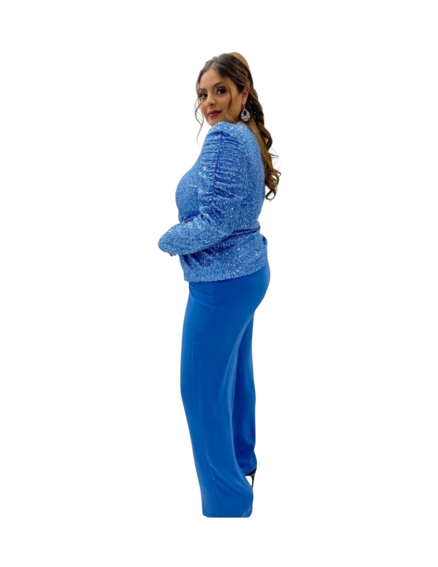 CONJUNTO AZUL LENTEJUELA
