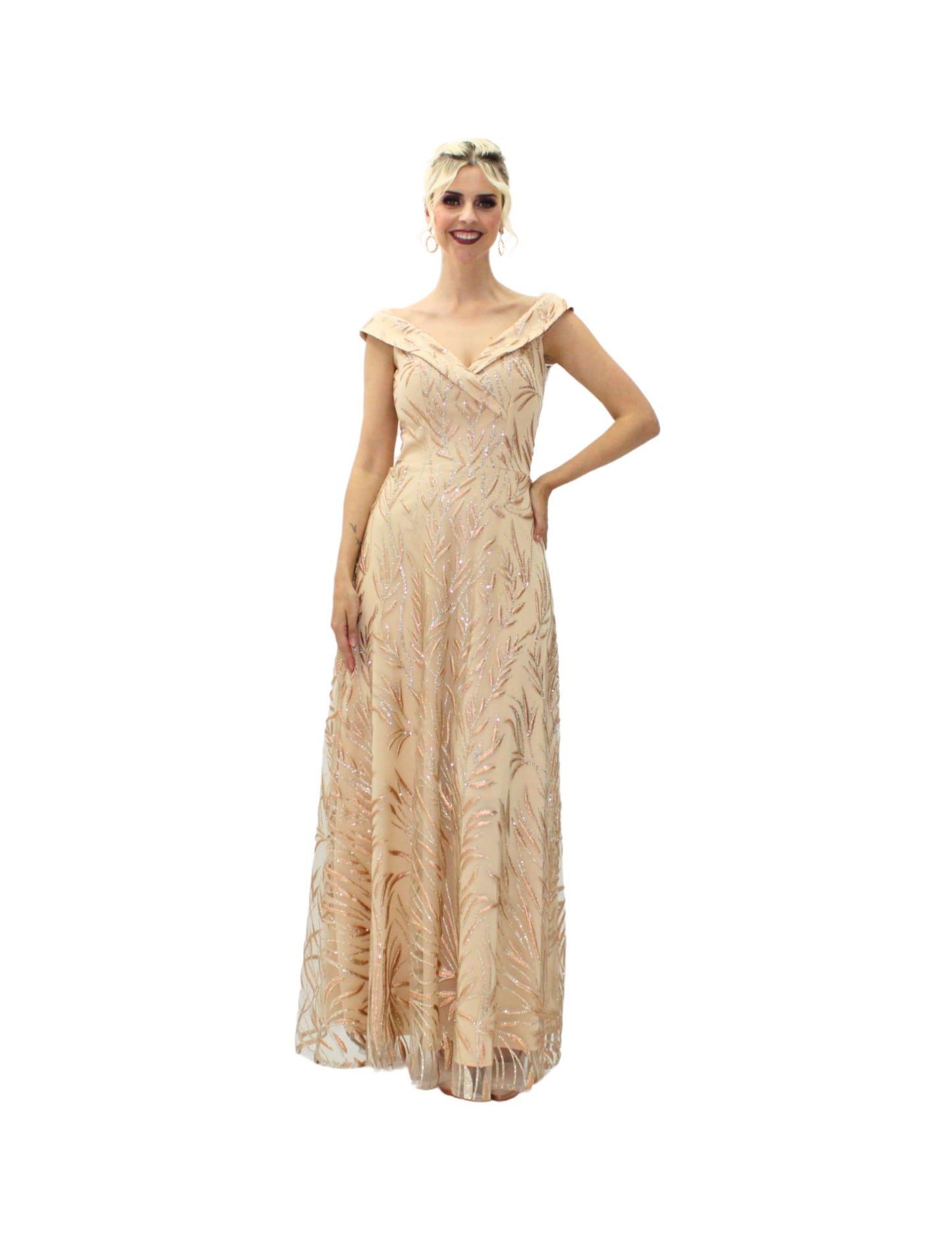 VESTIDO MAXI CHAMPAGNE