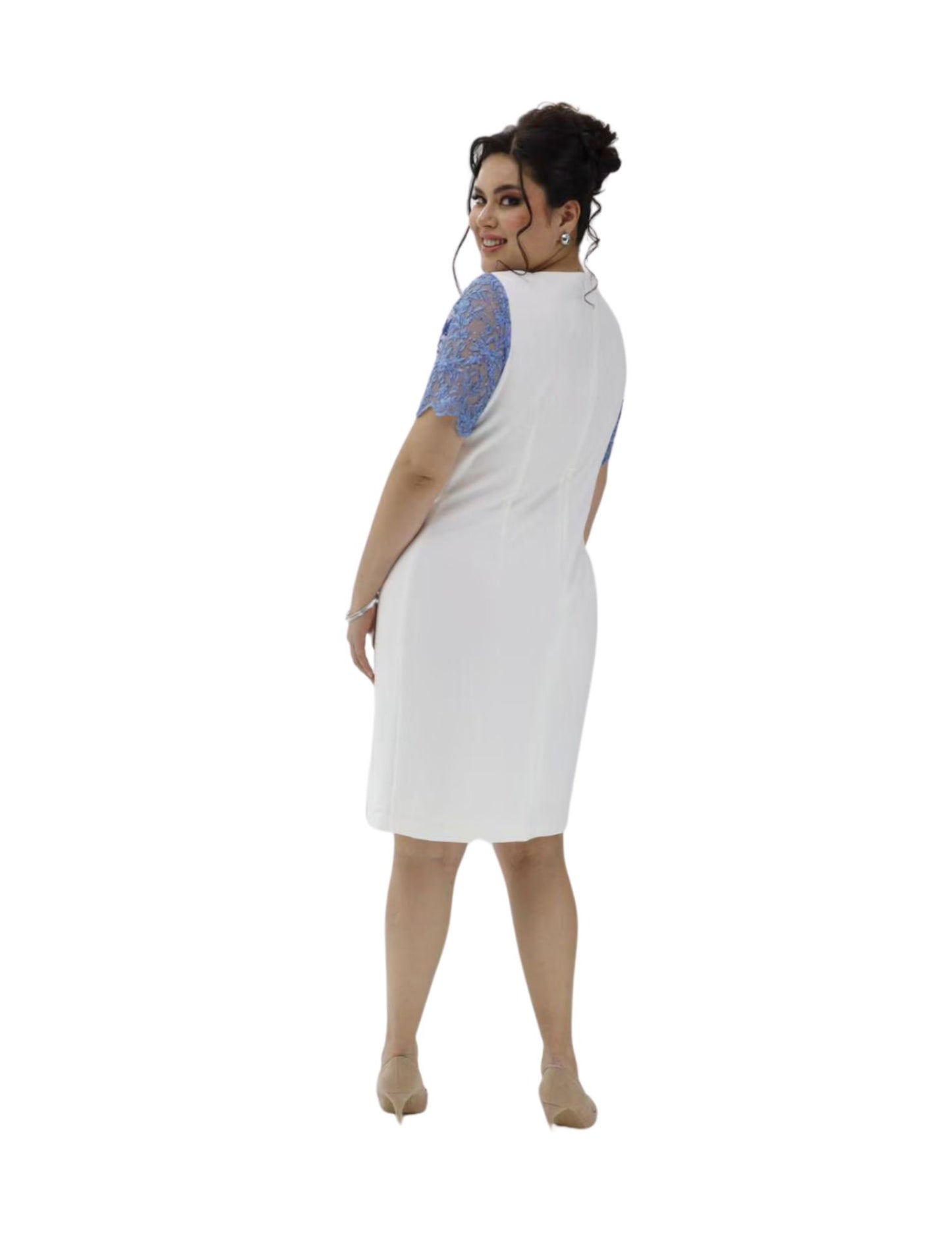 VESTIDO CON ENCAJE AZUL