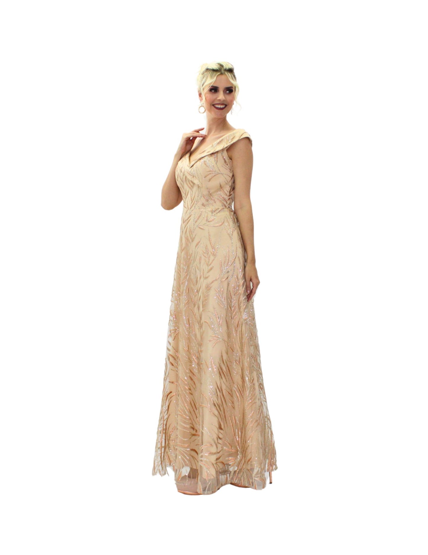 VESTIDO MAXI CHAMPAGNE