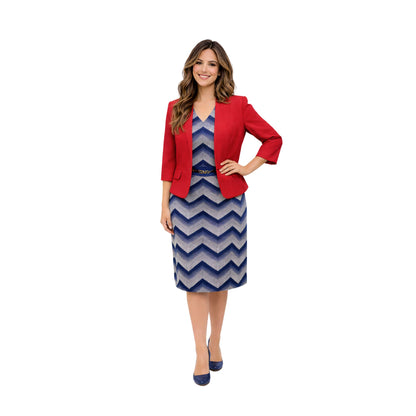 SACO LISO CON VESTIDO DE GRECAS