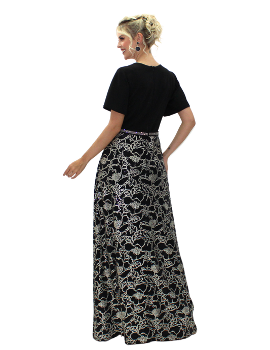 VESTIDO MAXI CON MANGA CAMPANA