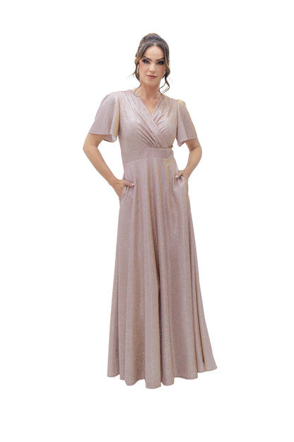 VESTIDO TORNASOL LARGO ESCOTE CRUZADO