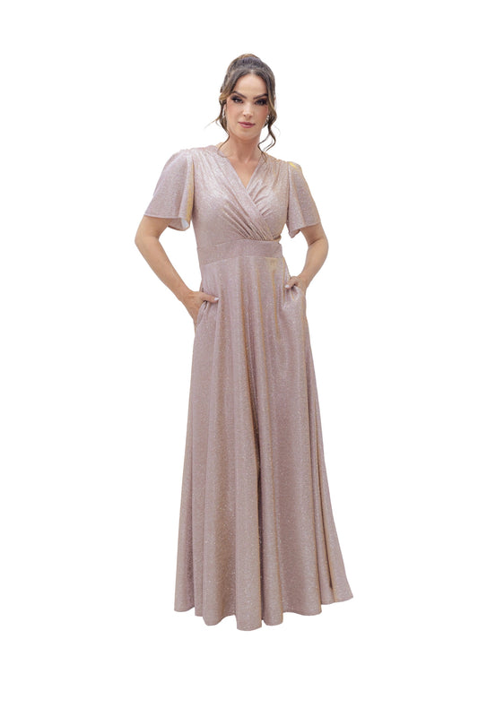 VESTIDO TORNASOL LARGO ESCOTE CRUZADO