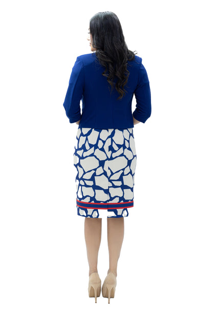 VESTIDO CON SACO AZUL REY