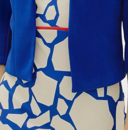 VESTIDO CON SACO AZUL REY