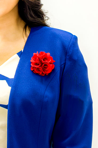 VESTIDO CON SACO AZUL REY