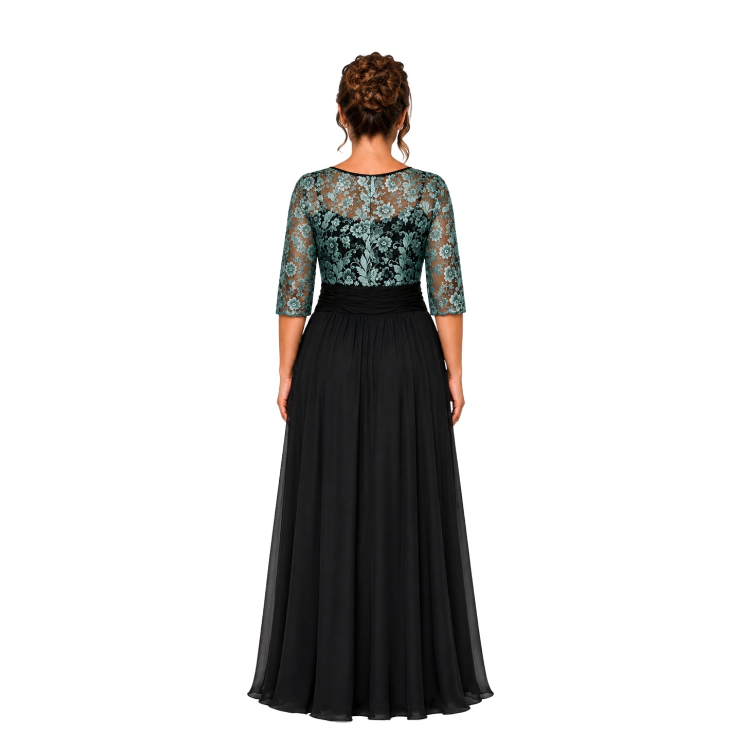 VESTIDO FLORES TURQUESA METALIZADAS (T. EXTRA)