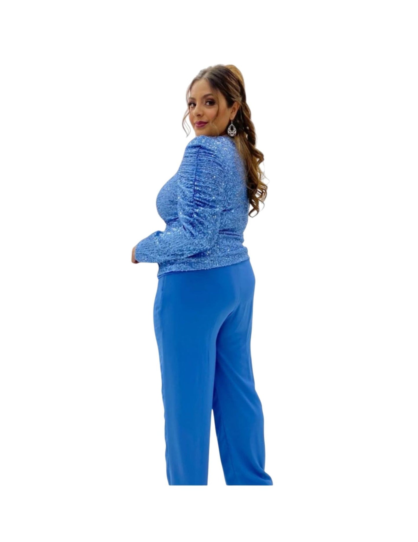 CONJUNTO AZUL LENTEJUELA