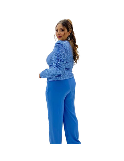 CONJUNTO AZUL LENTEJUELA