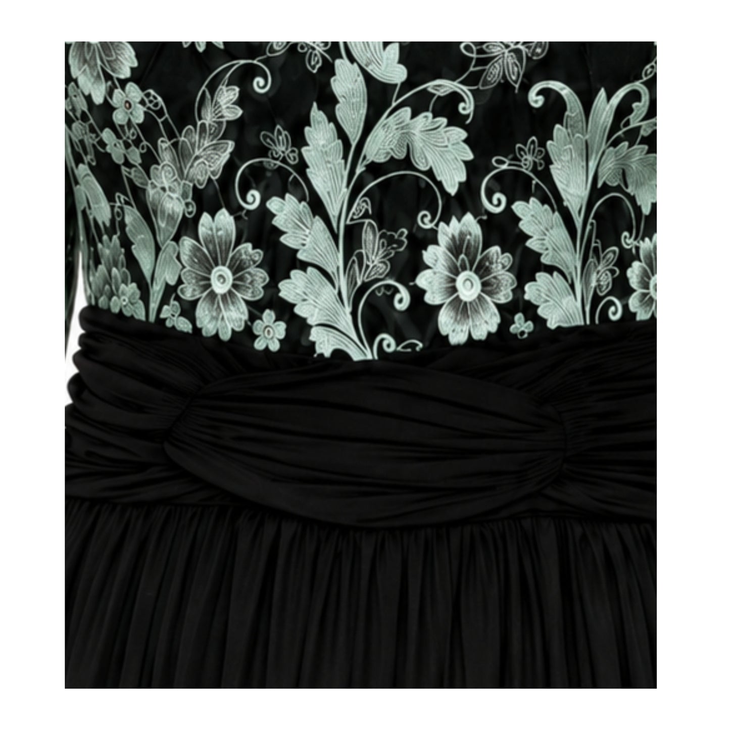VESTIDO FLORES TURQUESA METALIZADAS (T. EXTRA)
