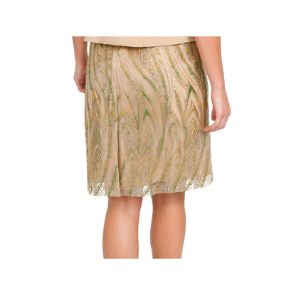 VESTIDO CORTO ORO CON DETALLES VERDES