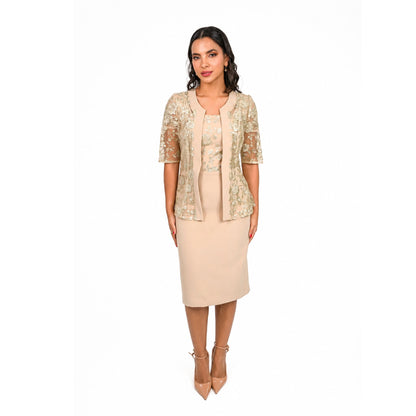 VESTIDO CON SACO BEIGE