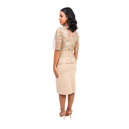 VESTIDO CON SACO BEIGE