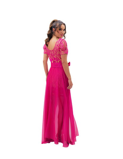 VESTIDO CON FALDON DESMONTABLE