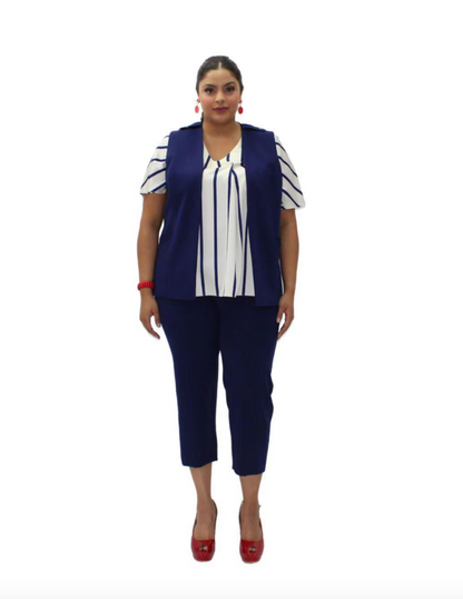 CONJUNTO DE RAYAS Y PANTALÓN CAPRI