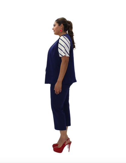 CONJUNTO DE RAYAS Y PANTALÓN CAPRI