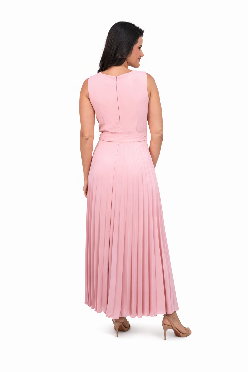 VESTIDO MAXI ROSA PASTEL