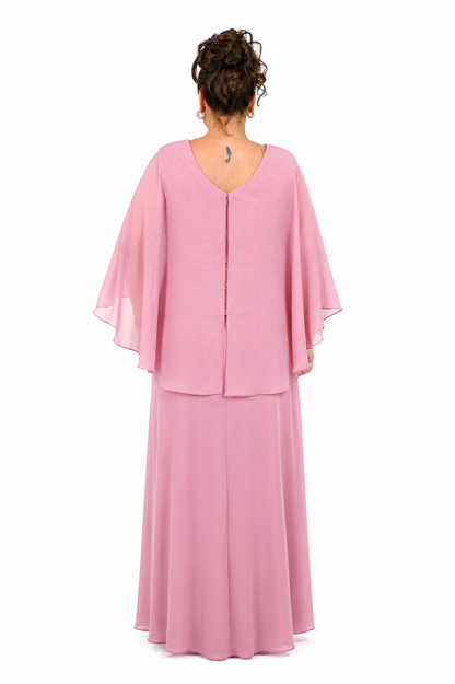 VESTIDO ROSA GLITTER PLUS