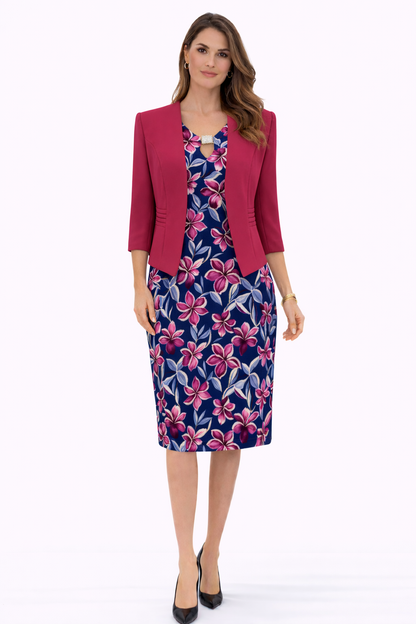 VESTIDO FLORAL CEREZA