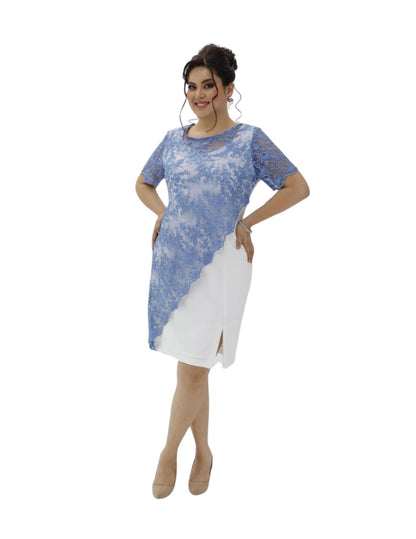 VESTIDO CON ENCAJE AZUL