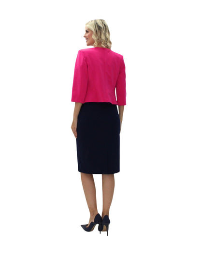 CONJUNTO FORMAL ROSA CON AZUL MARINO