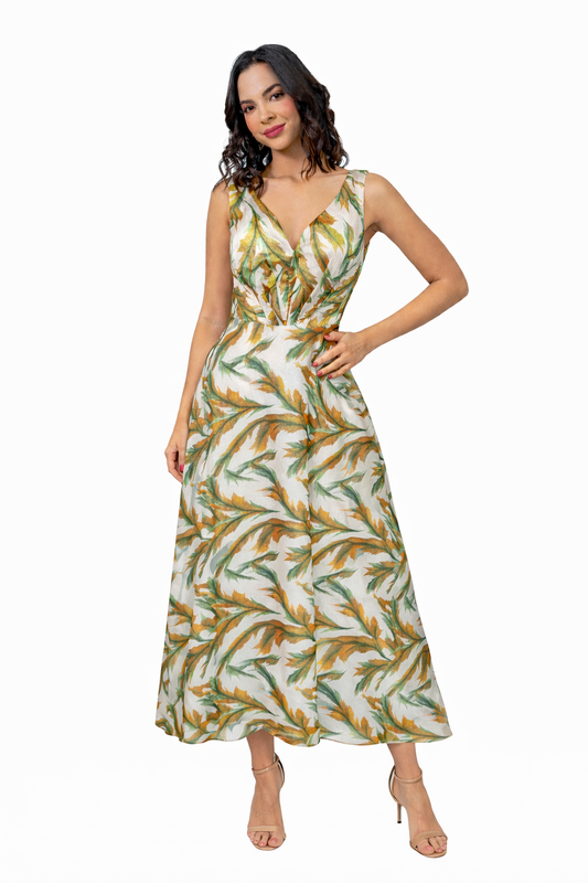 VESTIDO MAXI HOJAS