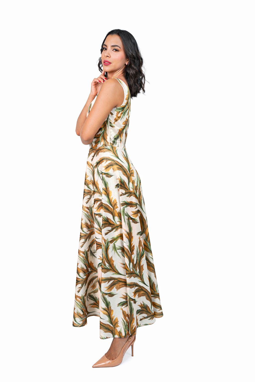 VESTIDO MAXI HOJAS