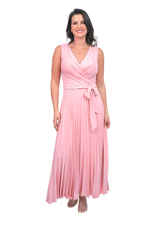 VESTIDO MAXI ROSA PASTEL