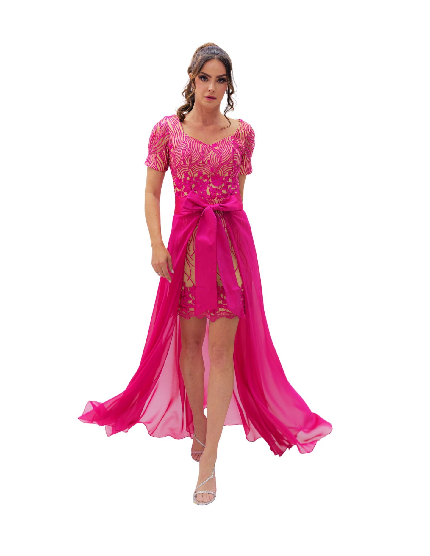 VESTIDO CON FALDON DESMONTABLE