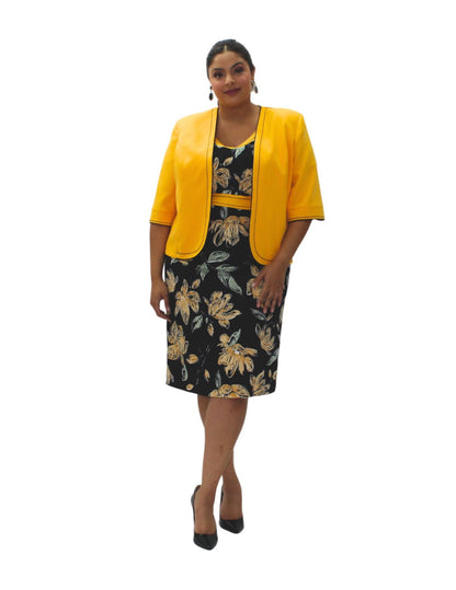 CONJUNTO AMARILLO DE DOS PIEZAS CON VESTIDO