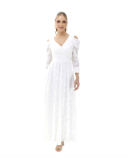 VESTIDO ESTILO ROMANTICO HUESO